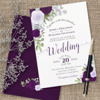 Boho Rustique Plum Floral & Dusty Purple Mariage