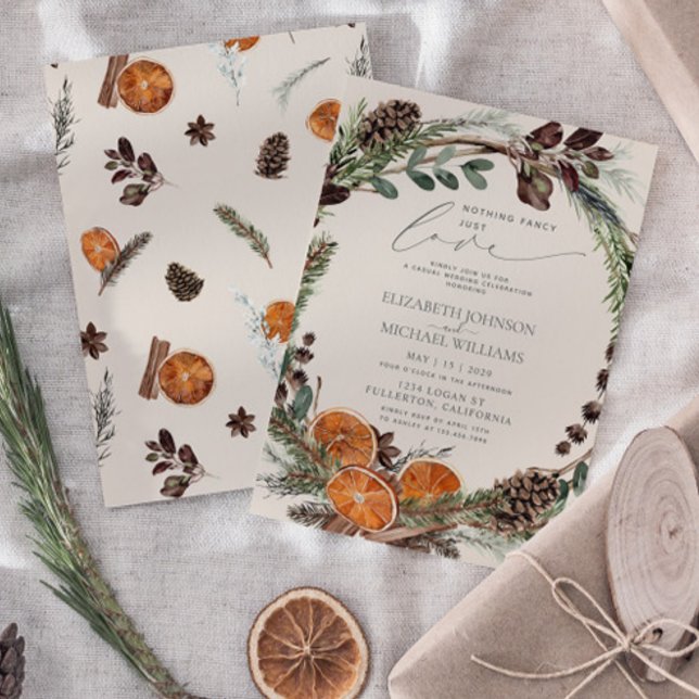 Invitation Boho rustique Rien de fantaisie Juste Amour Citrus (Wedding Invitation!)