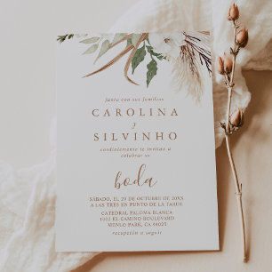 Invitation Boho Rustique simple Boda Floral Mariage