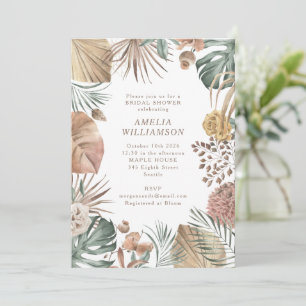 Invitation Boho Rustique verdure élégante Fête des mariées d'