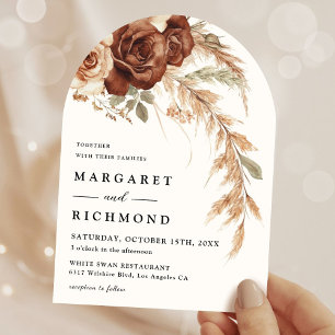 Invitation Boho Rusty Terracotta Rustic Floral Arch Mariage