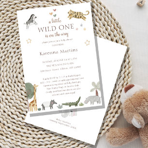 Invitation Boho Safari Aquarelle Little Wild Un Baby shower