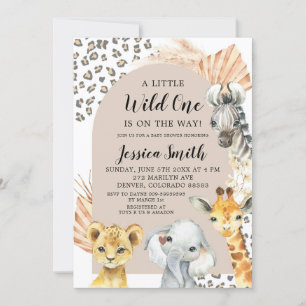 Invitation Boho Safari Party Animaux Baby shower garçon