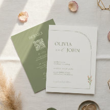 Boho Sage Green & Linen Minimalist w Details & QR