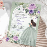 Invitation Boho Sage Lavender Floral Princess Quinceañera<br><div class="desc">Boho Sage Green Lavender Floral Princess Butterfly Quinceañera Invitation</div>