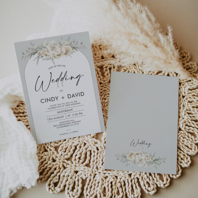 Invitation Boho Sage Vert Arche Florale Mariage (Créateur téléchargé)