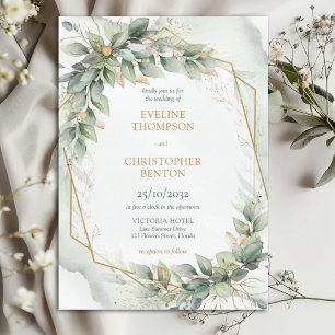 Invitation Boho sauge eucalyptus feuille mariage parties scin