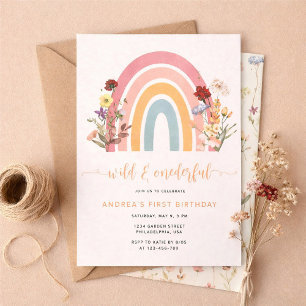 Invitation Boho Sauvage et Merveilleux Anniversaire Fleur des