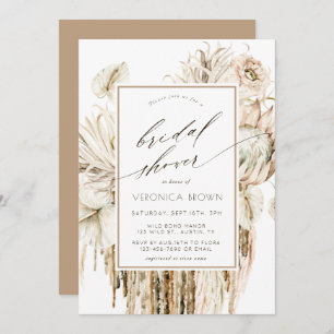 Invitation Boho sauvage Pampas Grass Fête des mariées florale