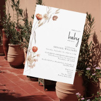 Boho séché Baby shower floral neutre