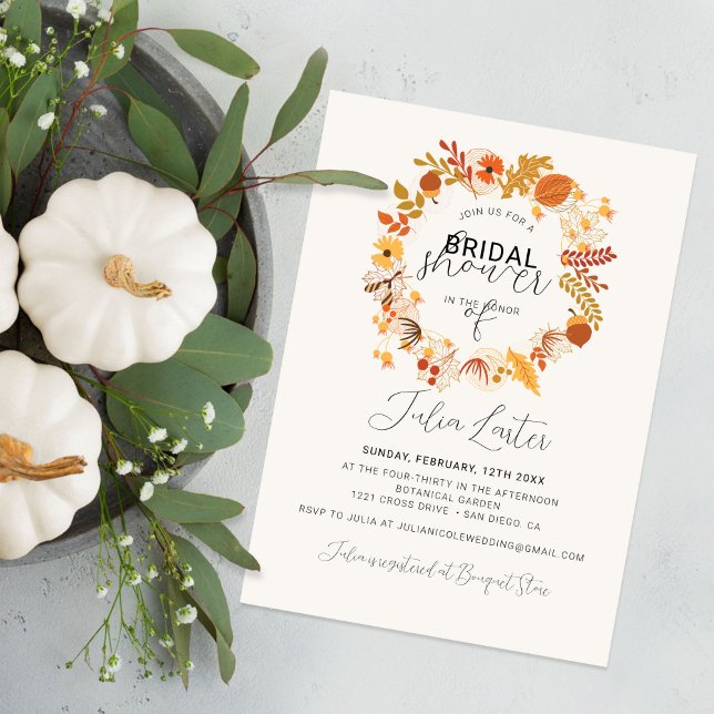 Invitation Boho Séché Floral Rustique Automne Tomber Mariage (Créateur téléchargé)