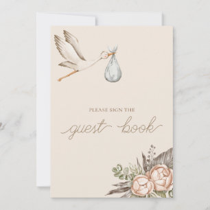 Invitation Boho Sign Guest Book Baby shower signe