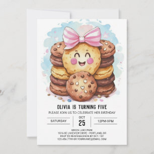 Invitation Boho Simple Candyland Cookies Anniversaire