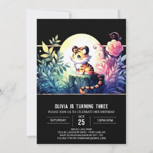 Invitation Boho Simple Tiger Anniversaire