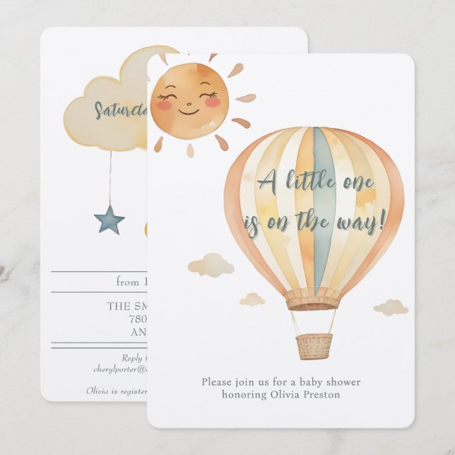 Invitation Boho Simplicité Accueil Petit Douche One (Devant / Derrière)