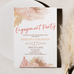 Invitation Boho Soft Rose Floral Flower Party