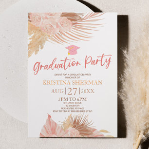 Invitation Boho Soft Rose Floral Flower Party