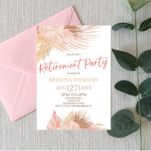 Invitation Boho Soft Rose Floral Flower RetiParty