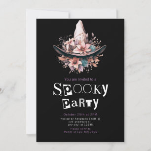 Invitation Boho sorcières Casquette Floral Halloween Party