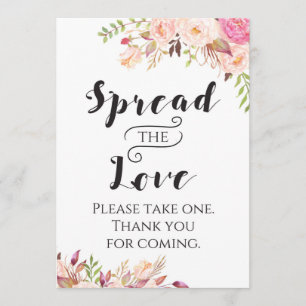 Invitation Boho Spread the Love Sign 5x7" Size
