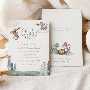 Invitation Boho Storybook Dragon Baby Baby shower barbecue