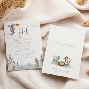 Invitation Boho Storybook Dragon C'est un Baby shower de fill