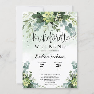 Invitation Boho succulent eucalyptus bachelorette