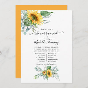 Invitation Boho Sunflower Eucalyptus Baby shower par courrier