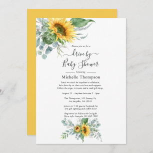 Invitation Boho Sunflower Eucalyptus Drive Par Douche