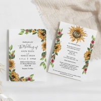 Boho Sunflower Rustique Détails du Mariage Tout en