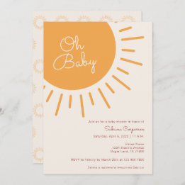 Invitation Boho Sunshine Genre Neutral Baby shower Invitatiat