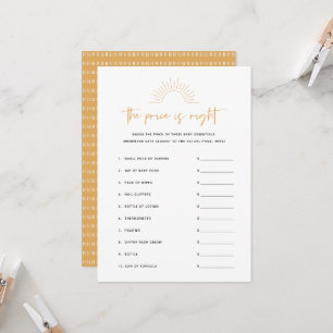 Invitation Boho Sunshine Le Prix Est Bon Baby shower Jeu