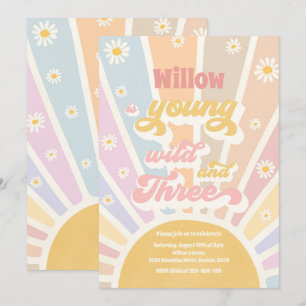 Invitation Boho Sunshine Young Wild Et Trois Anniversaires