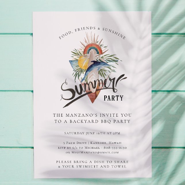 Invitation Boho Surf | Fête estivale dans le jardin (Créateur téléchargé)