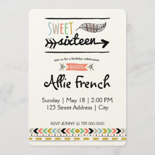 Invitation Boho Sweet sixteen