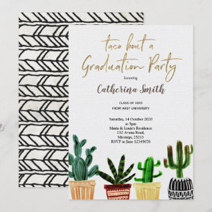 Invitation Boho Taco à propos d'un Graduation Party Mexicaine