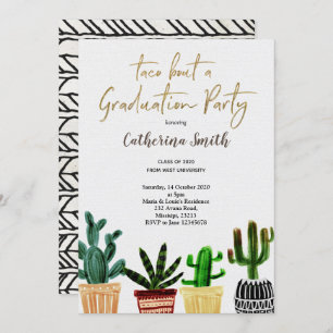 Invitation Boho Taco à propos d'une fête de diplôme Mexique