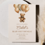 Invitation Boho Teddy Bear Beary Premier anniversaire fête<br><div class="desc">C'est un Boho Teddy Bear Beary première fête d'anniversaire Invitation!</div>