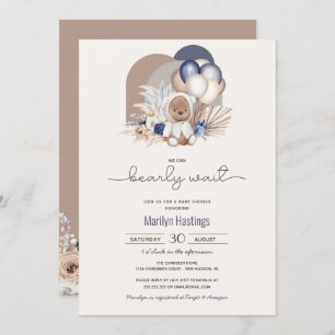 Invitation Boho Teddy Bear, On Peut Attendre Rapidement - Bab