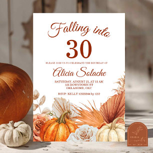 Invitation Boho Teracotta Citrouille Tombe dans Anniversaire