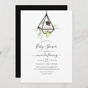 Invitation Boho Terarium géométrique Baby shower Floral