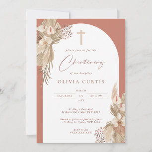 Invitation Boho Terracotta Arch Pampas Grass Christine