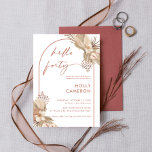Invitation Boho Terracotta Arch Pampas Herbe 40e anniversaire<br><div class="desc">Conçue pour coordonner avec notre collection Boho Terracotta Pampas Grass, cette invitation moderne d'aujourd'hui présente l'arche tendance et populaire dans les tons terre cuite. Pour une personnalisation plus avancée de cette conception, par exemple la modification de la disposition, de la police ou de la taille du texte, cliquez sur le...</div>