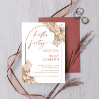 Boho Terracotta Arch Pampas Herbe 40e anniversaire