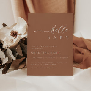 Invitation Boho Terracotta Baby shower neutre entre les sexes