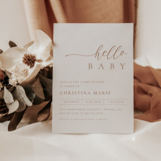 Invitation Boho Terracotta Baby shower neutre entre les sexes