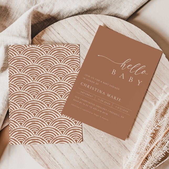 Invitation Boho Terracotta Baby shower neutre entre les sexes (Créateur téléchargé)
