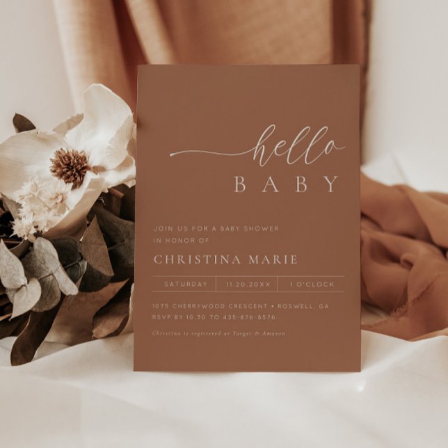 Invitation Boho Terracotta Baby shower neutre entre les sexes (Créateur téléchargé)