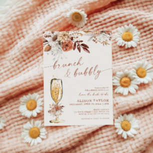 Invitation Boho Terracotta Brunch Bubbly Enterrement de vie d