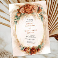 Boho Terracotta et fleurs bordeaux pampas herbe